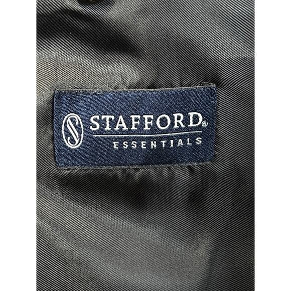 Stafford 46R Gray Herringbone Lambswool Tweed Blazer Sport Coat 3/2 Roll - Picture 14 of 14